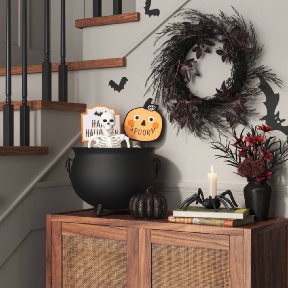 Threshold Halloween Metal Cauldron Decorative Box Black -Target - New in box